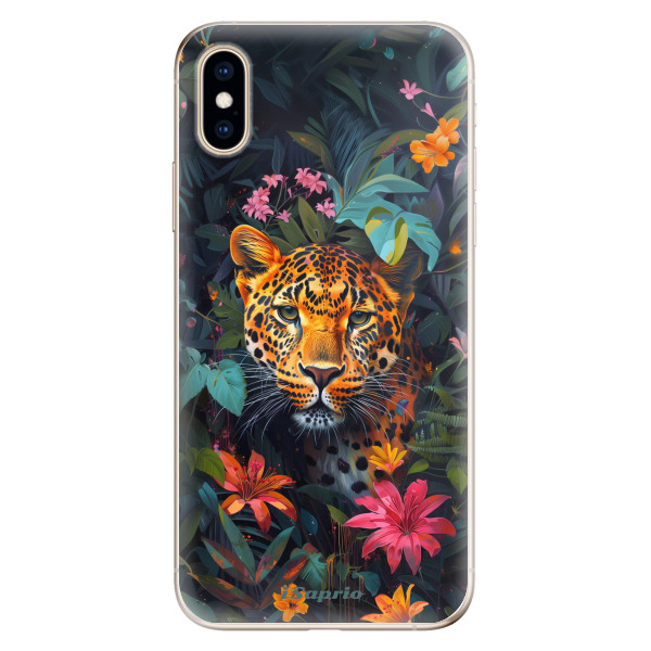 Odolné silikónové puzdro iSaprio - Flower Jaguar - iPhone XS