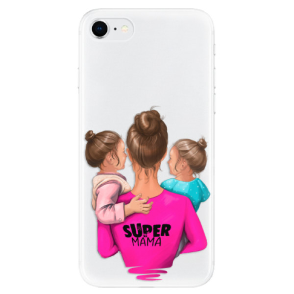 Odolné silikónové puzdro iSaprio - Super Mama - Two Girls - iPhone SE 2020