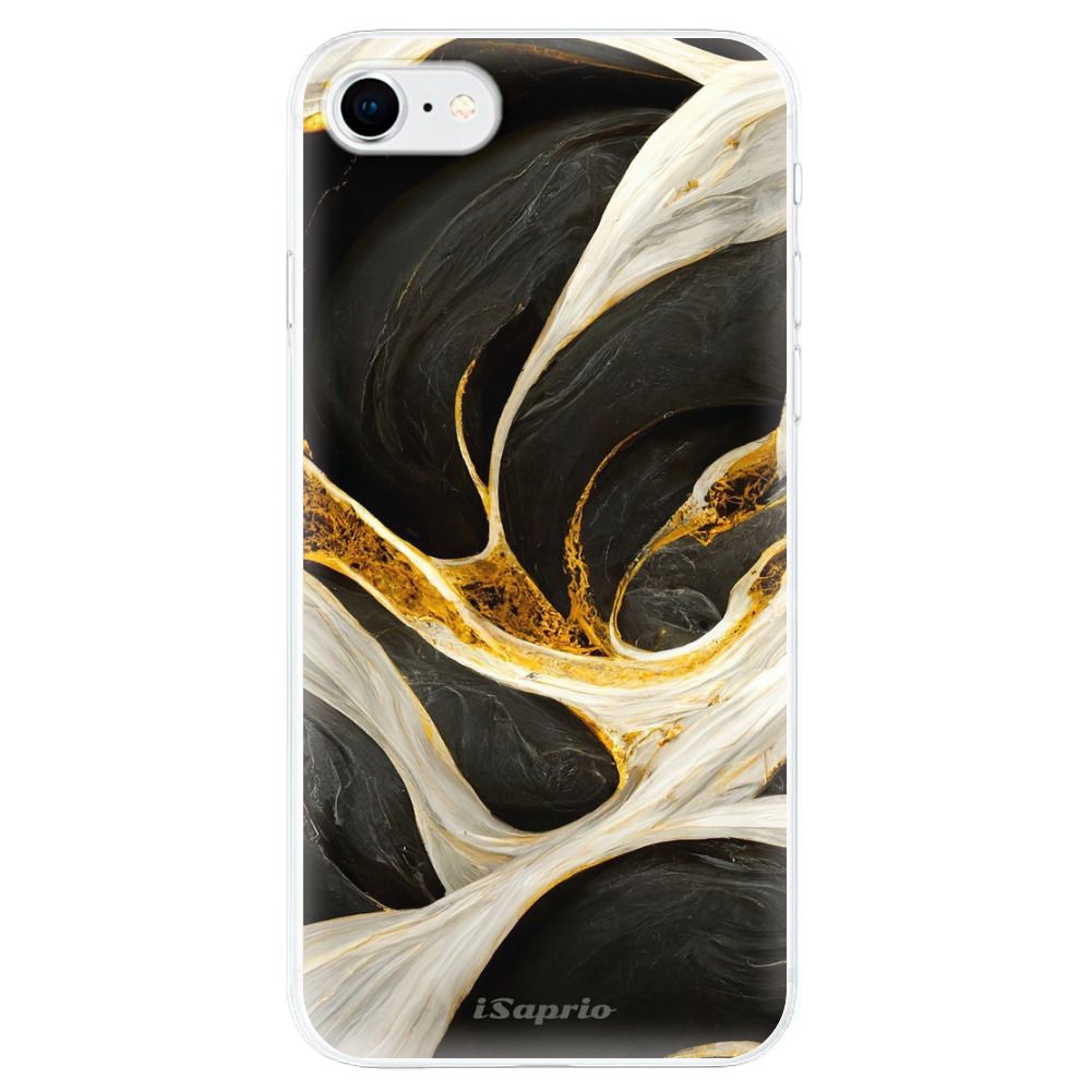 Odolné silikónové puzdro iSaprio - Black and Gold - iPhone SE 2020