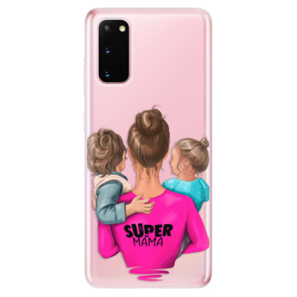 Odolné silikónové puzdro iSaprio - Super Mama - Boy and Girl - Samsung Galaxy S20