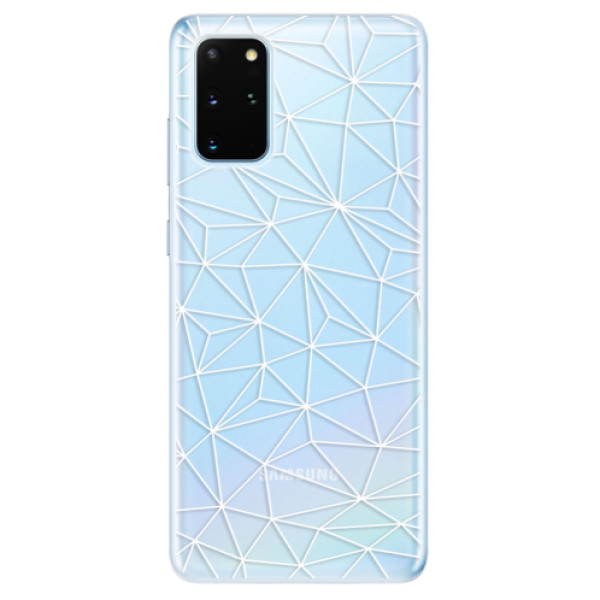 Odolné silikónové puzdro iSaprio - Abstract Triangles 03 - white - Samsung Galaxy S20+