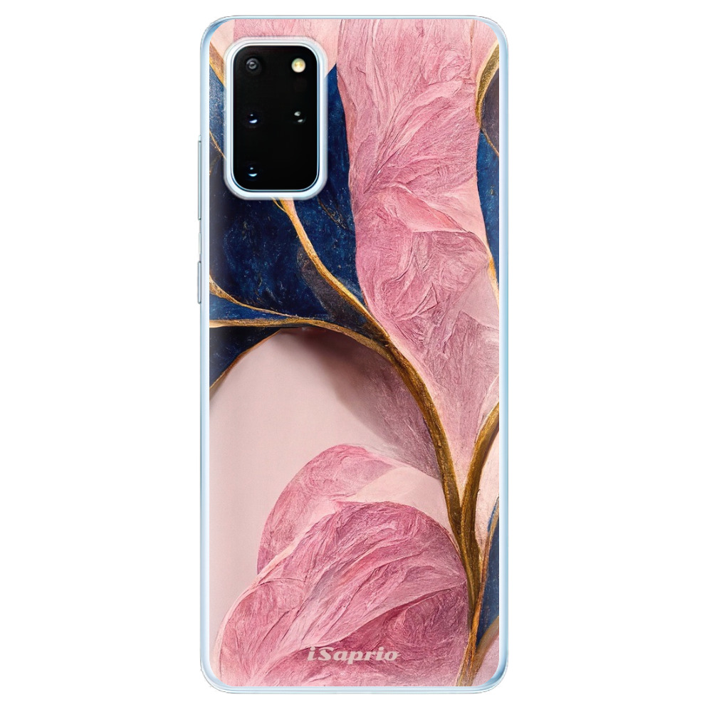 Odolné silikónové puzdro iSaprio - Pink Blue Leaves - Samsung Galaxy S20+