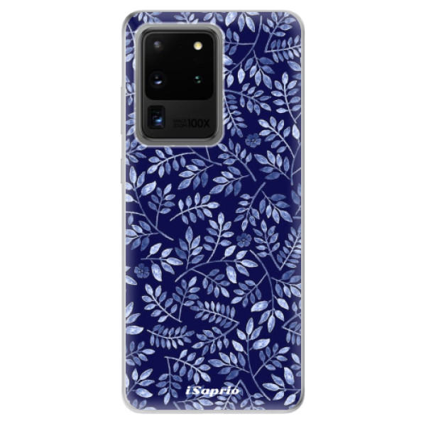 Odolné silikónové puzdro iSaprio - Blue Leaves 05 - Samsung Galaxy S20 Ultra