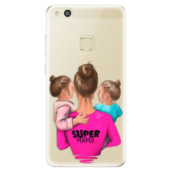 Odolné silikónové puzdro iSaprio - Super Mama - Two Girls - Huawei P10 Lite