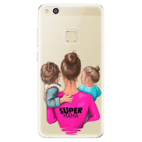 Odolné silikónové puzdro iSaprio - Super Mama - Boy and Girl - Huawei P10 Lite