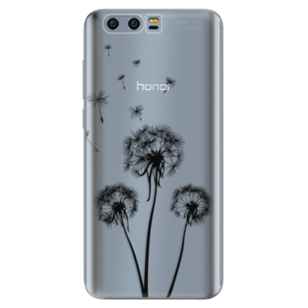 Odolné silikónové puzdro iSaprio - Three Dandelions - black - Huawei Honor 9