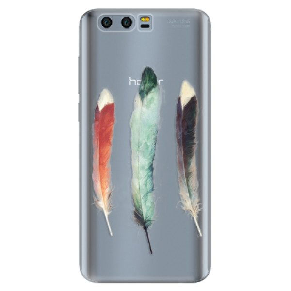 Odolné silikónové puzdro iSaprio - Three Feathers - Huawei Honor 9