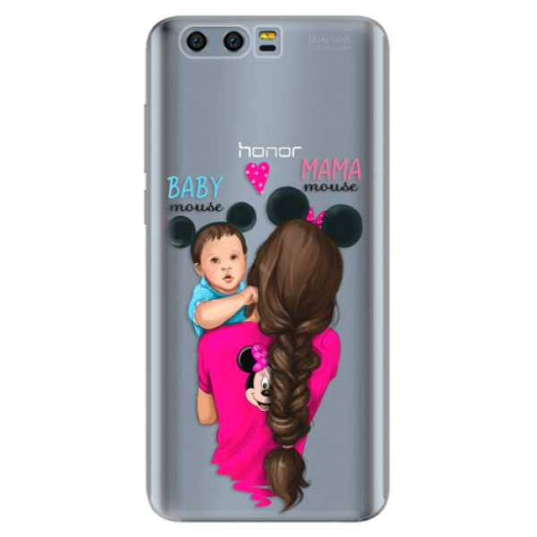 Odolné silikónové puzdro iSaprio - Mama Mouse Brunette and Boy - Huawei Honor 9