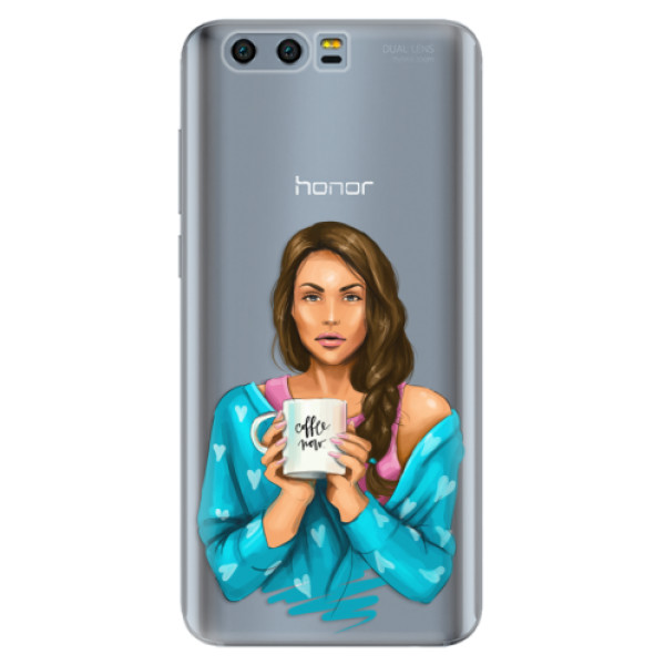 Odolné silikónové puzdro iSaprio - Coffe Now - Brunette - Huawei Honor 9