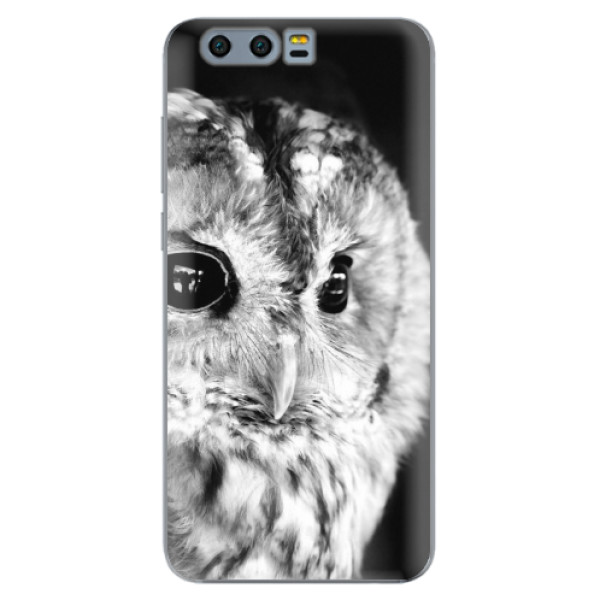 Odolné silikónové puzdro iSaprio - BW Owl - Huawei Honor 9