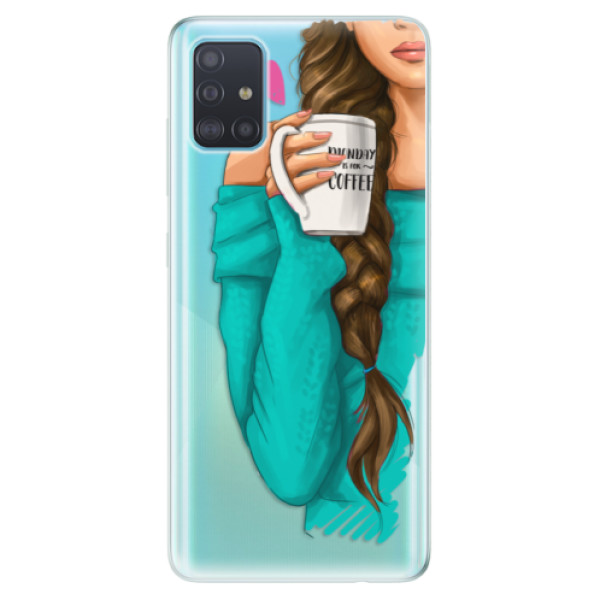 Odolné silikónové puzdro iSaprio - My Coffe and Brunette Girl - Samsung Galaxy A51