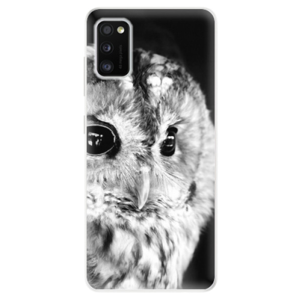 Odolné silikónové puzdro iSaprio - BW Owl - Samsung Galaxy A41