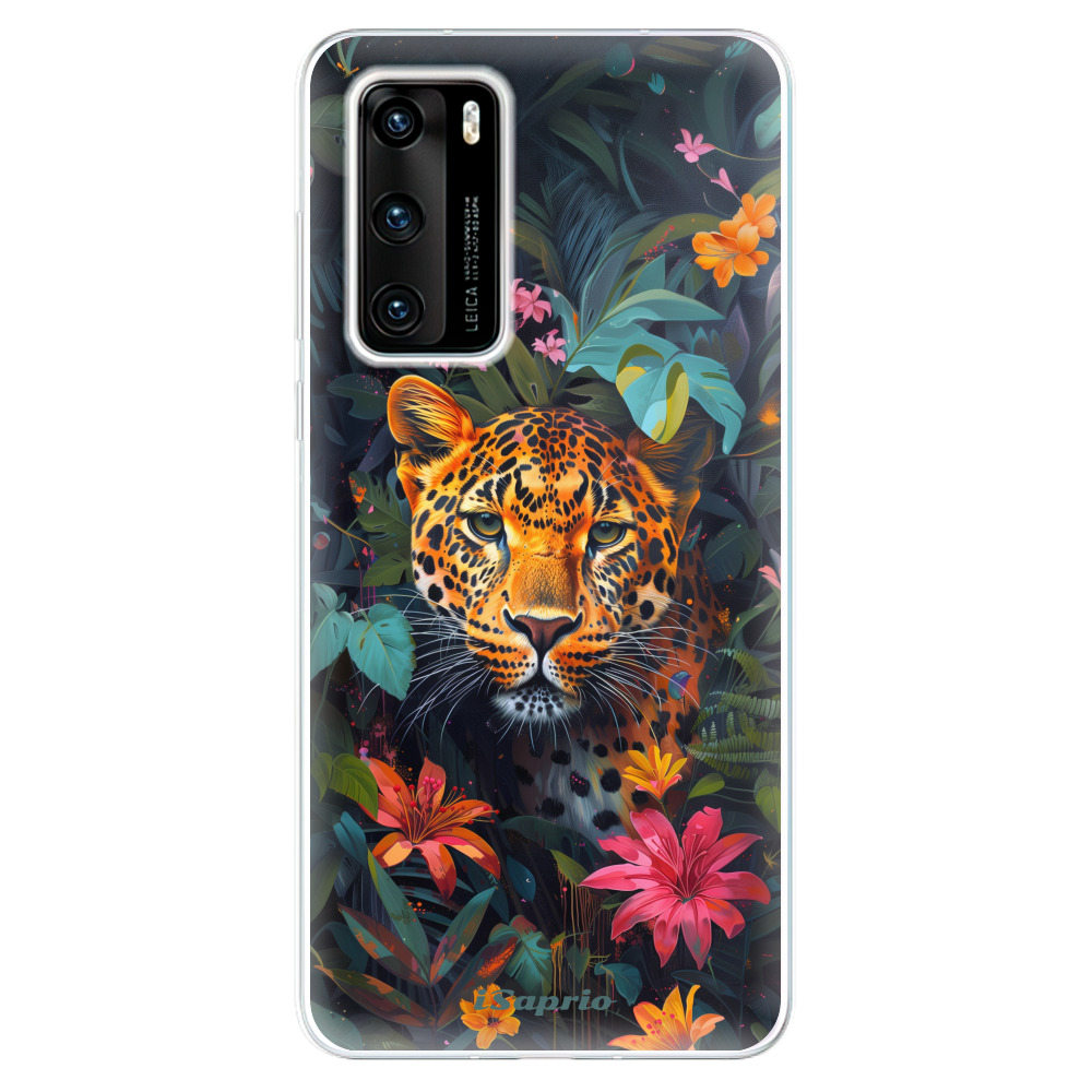 Odolné silikónové puzdro iSaprio - Flower Jaguar - Huawei P40