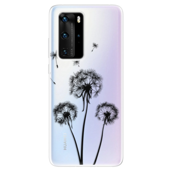 Odolné silikónové puzdro iSaprio - Three Dandelions - black - Huawei P40 Pro