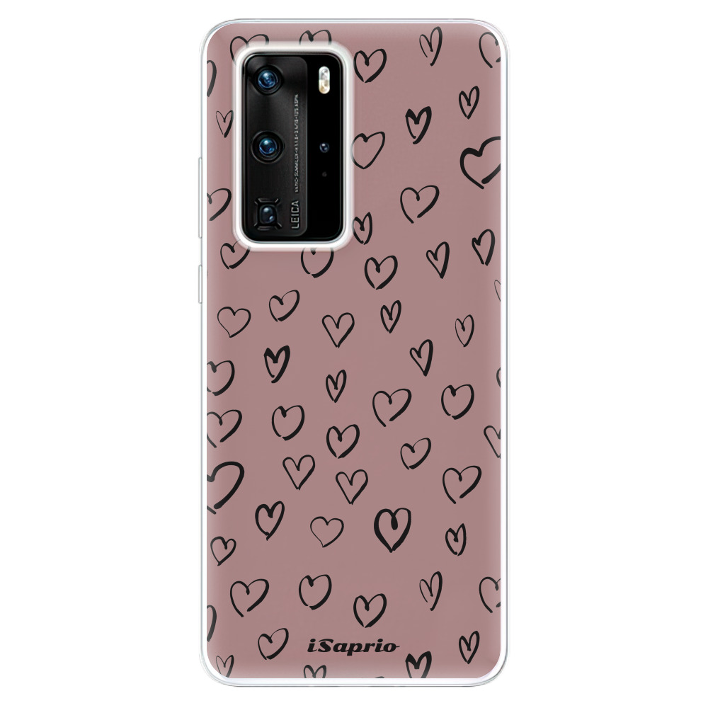 Odolné silikónové puzdro iSaprio - Heart Dark - Huawei P40 Pro