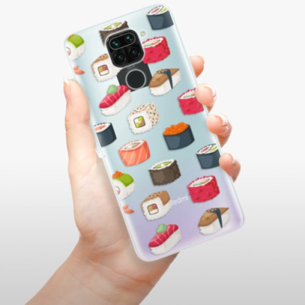 Odolné silikónové puzdro iSaprio - Sushi Pattern - Xiaomi Redmi Note 9