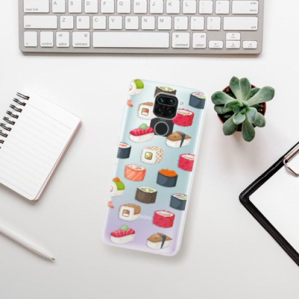 Odolné silikónové puzdro iSaprio - Sushi Pattern - Xiaomi Redmi Note 9