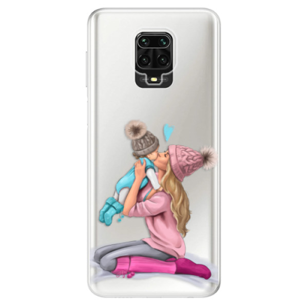 Odolné silikónové puzdro iSaprio - Kissing Mom - Blond and Boy - Xiaomi Redmi Note 9 Pro / Note 9S