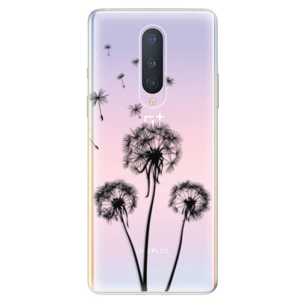 Odolné silikónové puzdro iSaprio - Three Dandelions - black - OnePlus 8