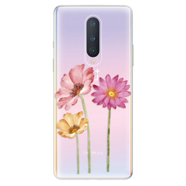 Odolné silikónové puzdro iSaprio - Three Flowers - OnePlus 8