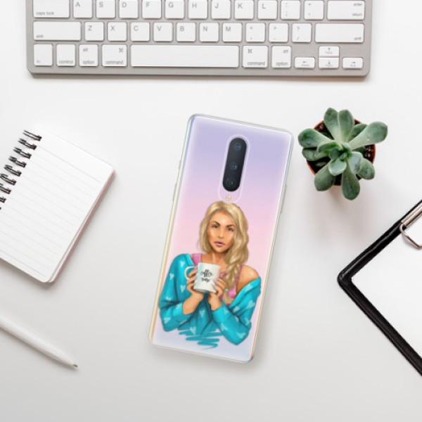 Odolné silikónové puzdro iSaprio - Coffe Now - Blond - OnePlus 8