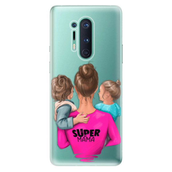 Odolné silikónové puzdro iSaprio - Super Mama - Boy and Girl - OnePlus 8 Pro