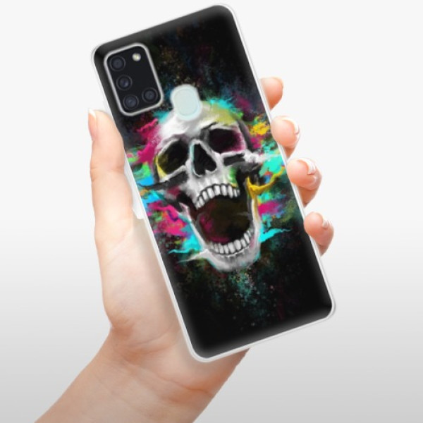 Odolné silikónové puzdro iSaprio - Skull in Colors - Samsung Galaxy A21s