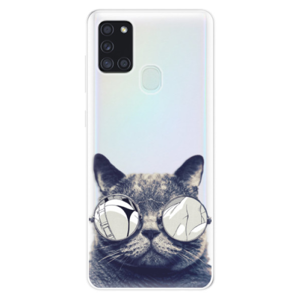 Odolné silikónové puzdro iSaprio - Crazy Cat 01 - Samsung Galaxy A21s