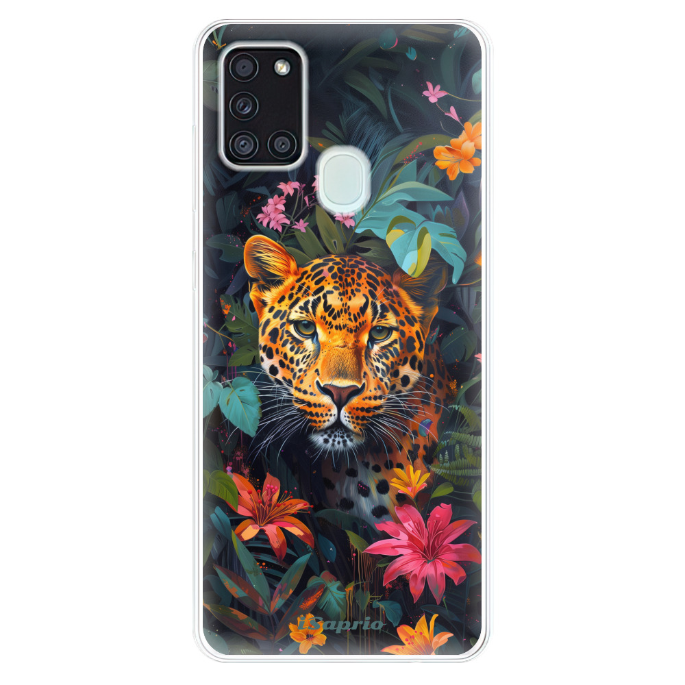 Odolné silikónové puzdro iSaprio - Flower Jaguar - Samsung Galaxy A21s