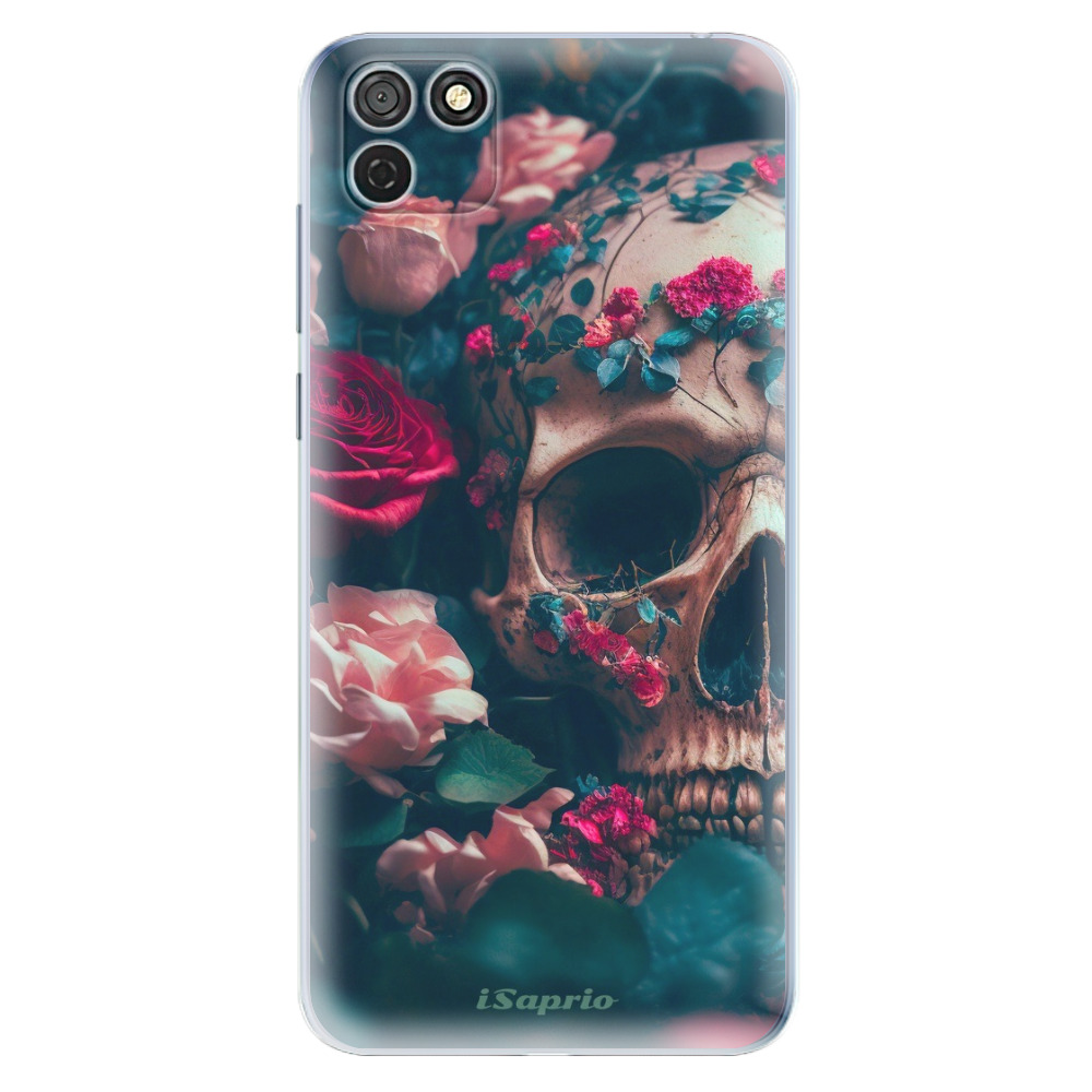 Odolné silikónové puzdro iSaprio - Skull in Roses - Honor 9S