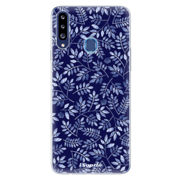 Odolné silikónové puzdro iSaprio - Blue Leaves 05 - Samsung Galaxy A20s