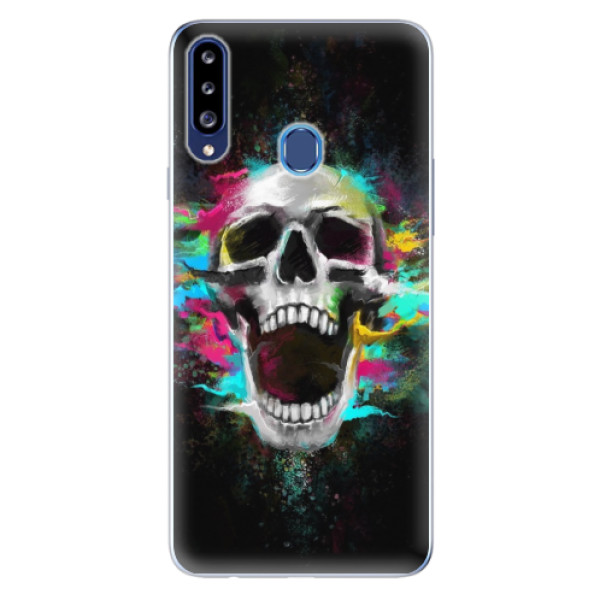 Odolné silikónové puzdro iSaprio - Skull in Colors - Samsung Galaxy A20s