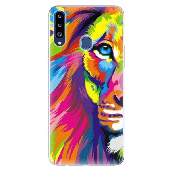 Odolné silikónové puzdro iSaprio - Rainbow Lion - Samsung Galaxy A20s