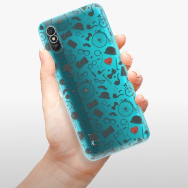 Odolné silikónové puzdro iSaprio - Vintage Pattern 01 - black - Xiaomi Redmi 9A