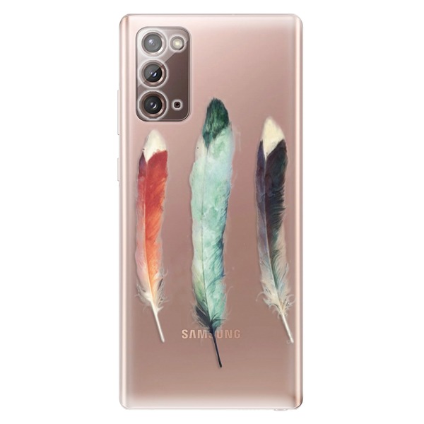 Odolné silikónové puzdro iSaprio - Three Feathers - Samsung Galaxy Note 20