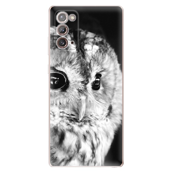 Odolné silikónové puzdro iSaprio - BW Owl - Samsung Galaxy Note 20