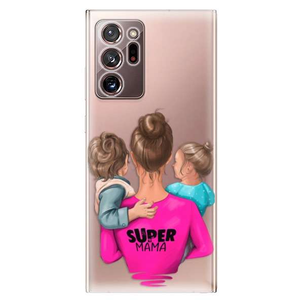 Odolné silikónové puzdro iSaprio - Super Mama - Boy and Girl - Samsung Galaxy Note 20 Ultra
