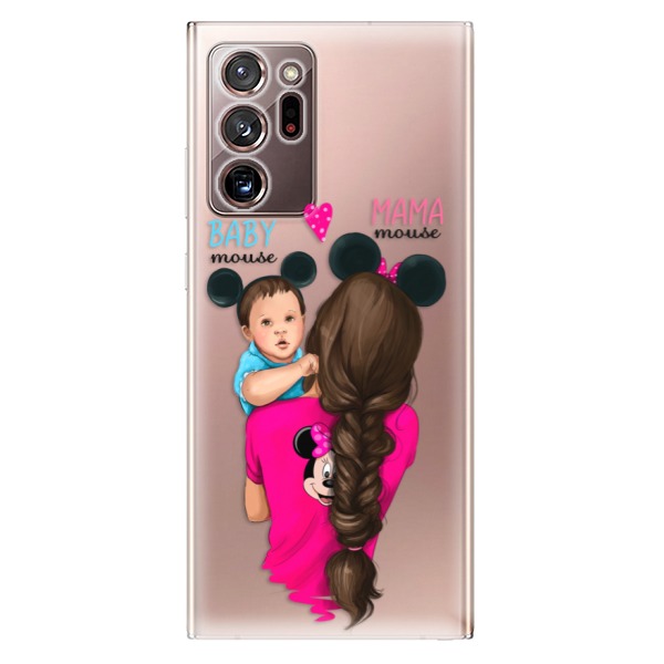 Odolné silikónové puzdro iSaprio - Mama Mouse Brunette and Boy - Samsung Galaxy Note 20 Ultra