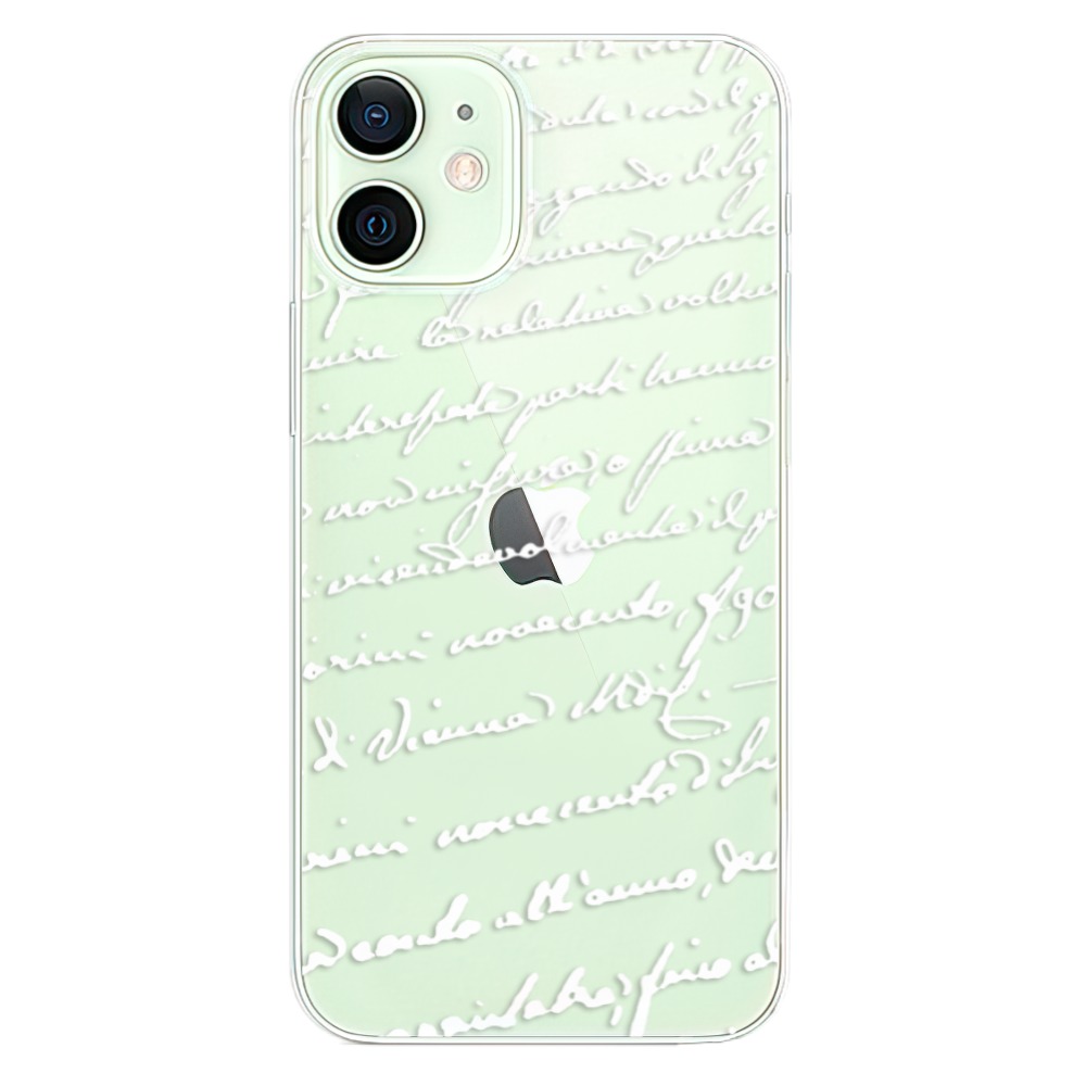 Plastové puzdro iSaprio - Handwriting 01 - white - iPhone 12