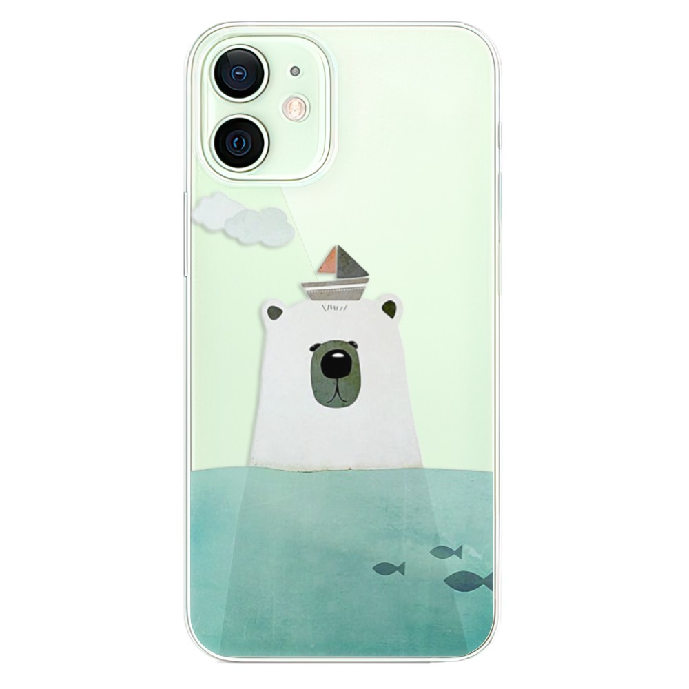 Odolné silikónové puzdro iSaprio - Bear With Boat - iPhone 12 mini