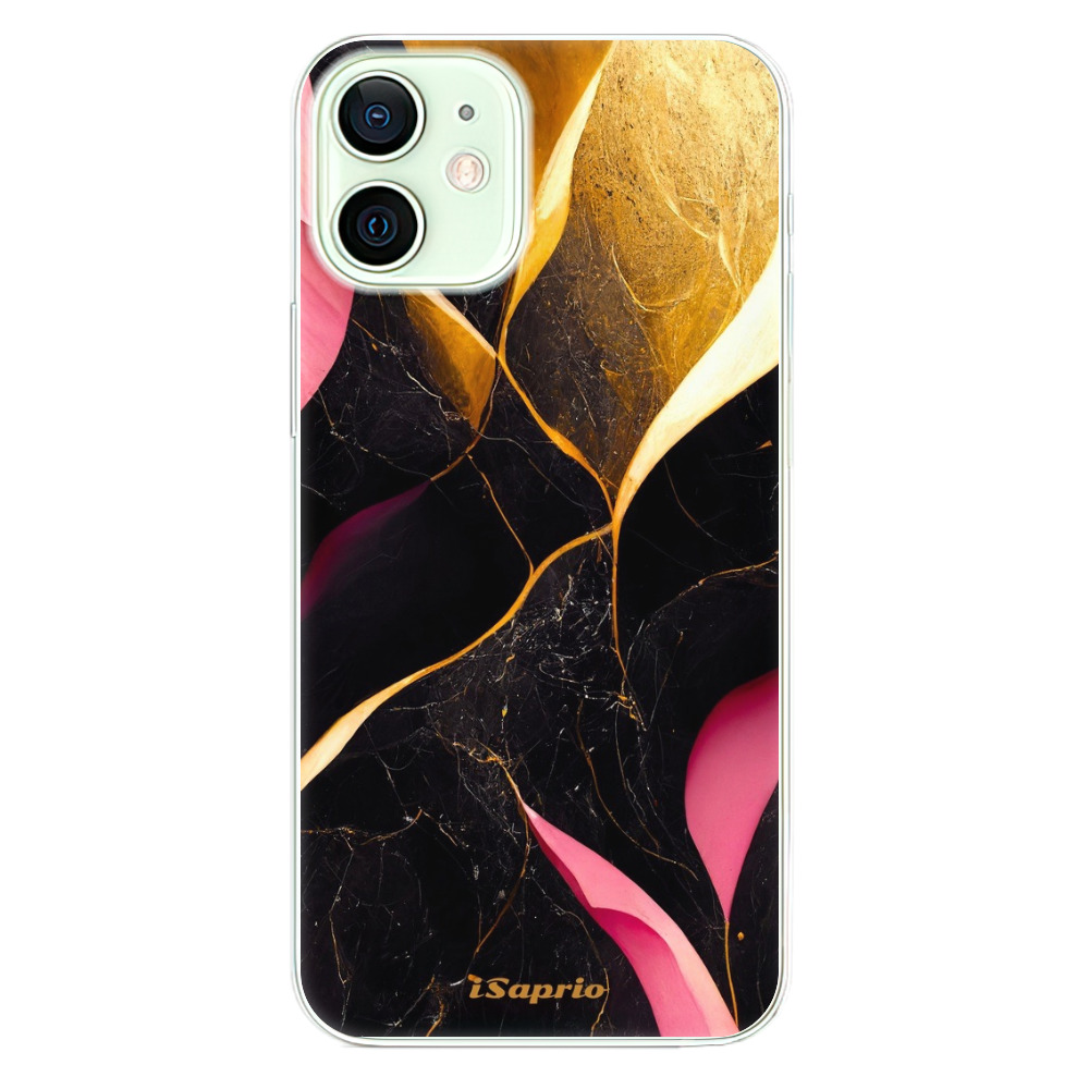 Odolné silikónové puzdro iSaprio - Gold Pink Marble - iPhone 12 mini