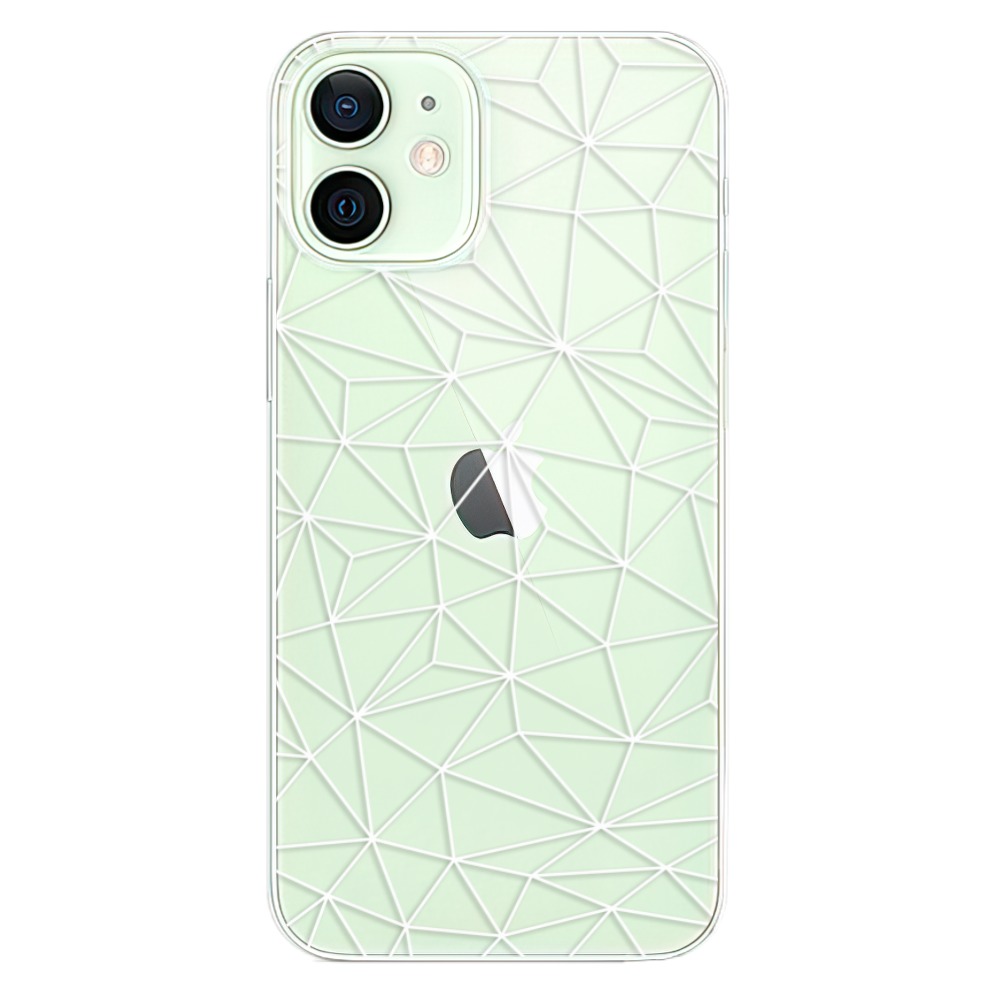 Odolné silikónové puzdro iSaprio - Abstract Triangles 03 - white - iPhone 12