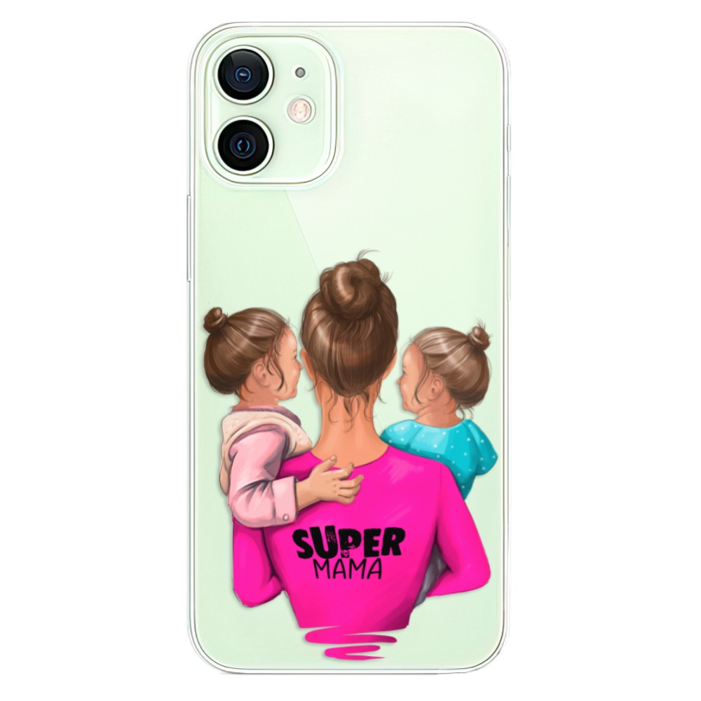 Odolné silikónové puzdro iSaprio - Super Mama - Two Girls - iPhone 12