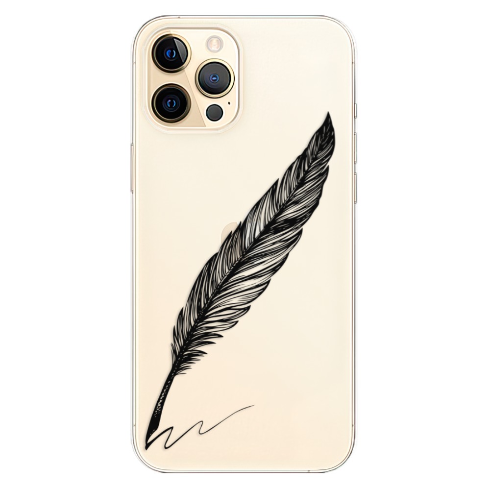 Odolné silikónové puzdro iSaprio - Writing By Feather - black - iPhone 12 Pro Max