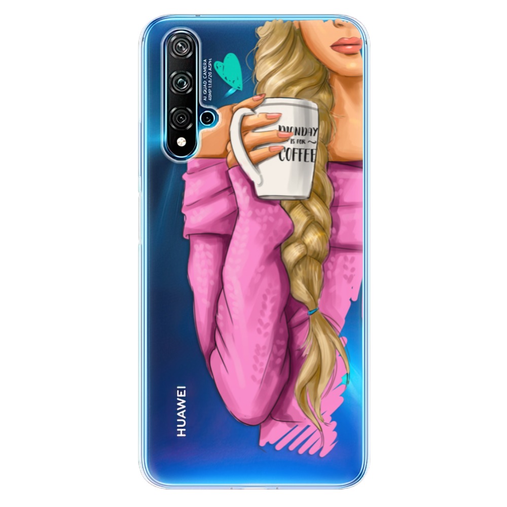 Odolné silikónové puzdro iSaprio - My Coffe and Blond Girl - Huawei Nova 5T
