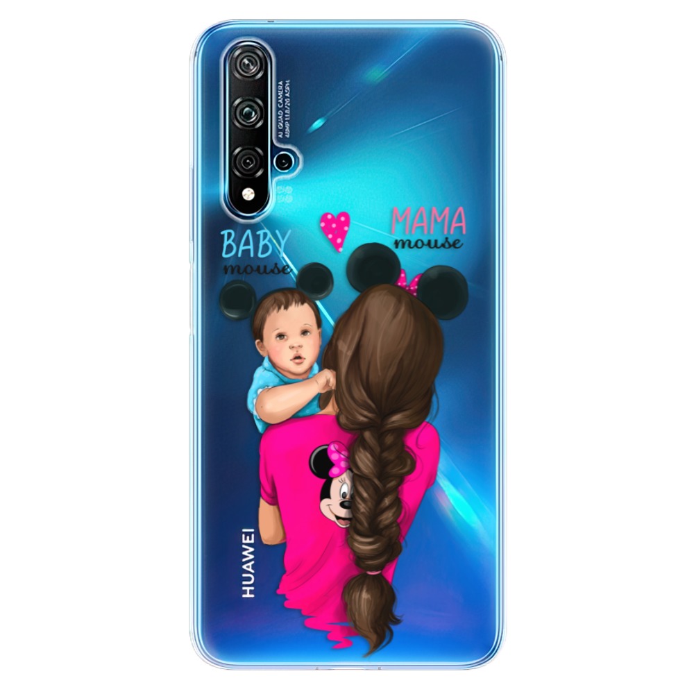 Odolné silikónové puzdro iSaprio - Mama Mouse Brunette and Boy - Huawei Nova 5T