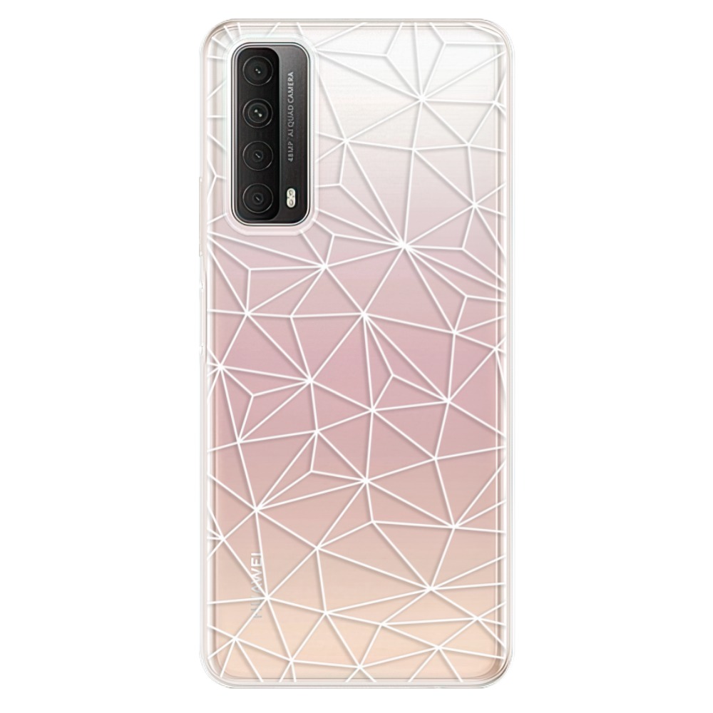 Odolné silikónové puzdro iSaprio - Abstract Triangles 03 - white - Huawei P Smart 2021