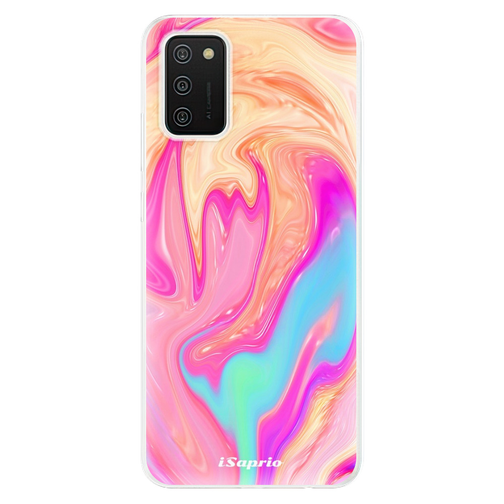 Odolné silikónové puzdro iSaprio - Orange Liquid - Samsung Galaxy A02s