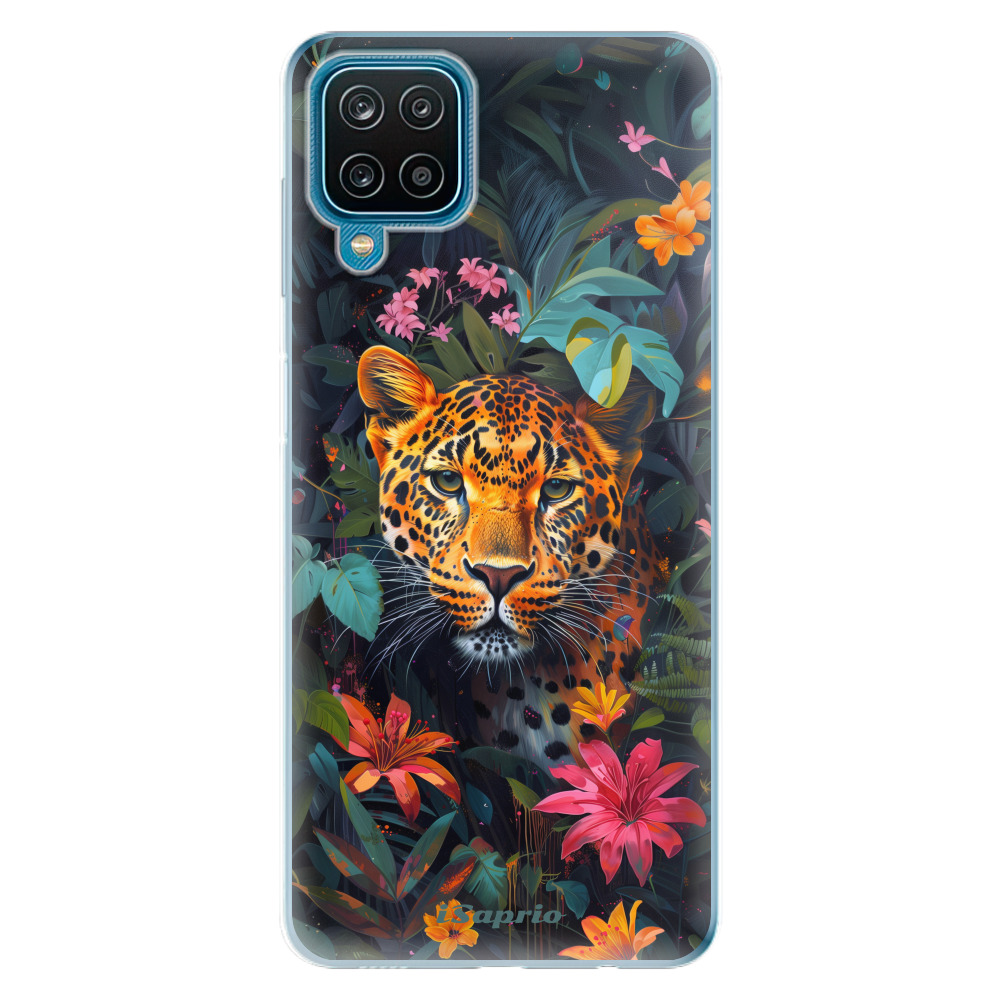 Odolné silikónové puzdro iSaprio - Flower Jaguar - Samsung Galaxy A12