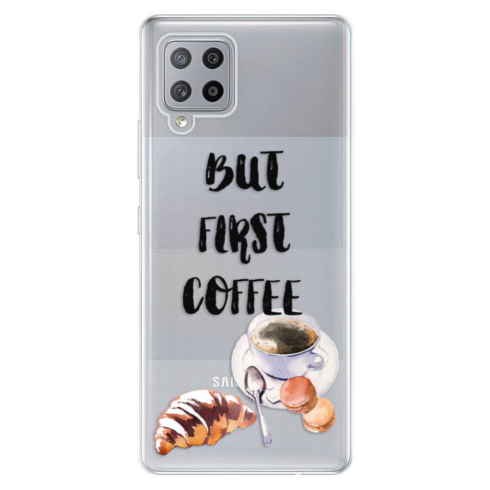 Odolné silikónové puzdro iSaprio - First Coffee - Samsung Galaxy A42